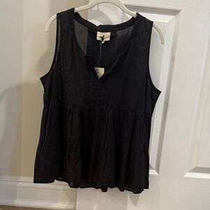 Tuckernuck Black Sleeveless Blouse